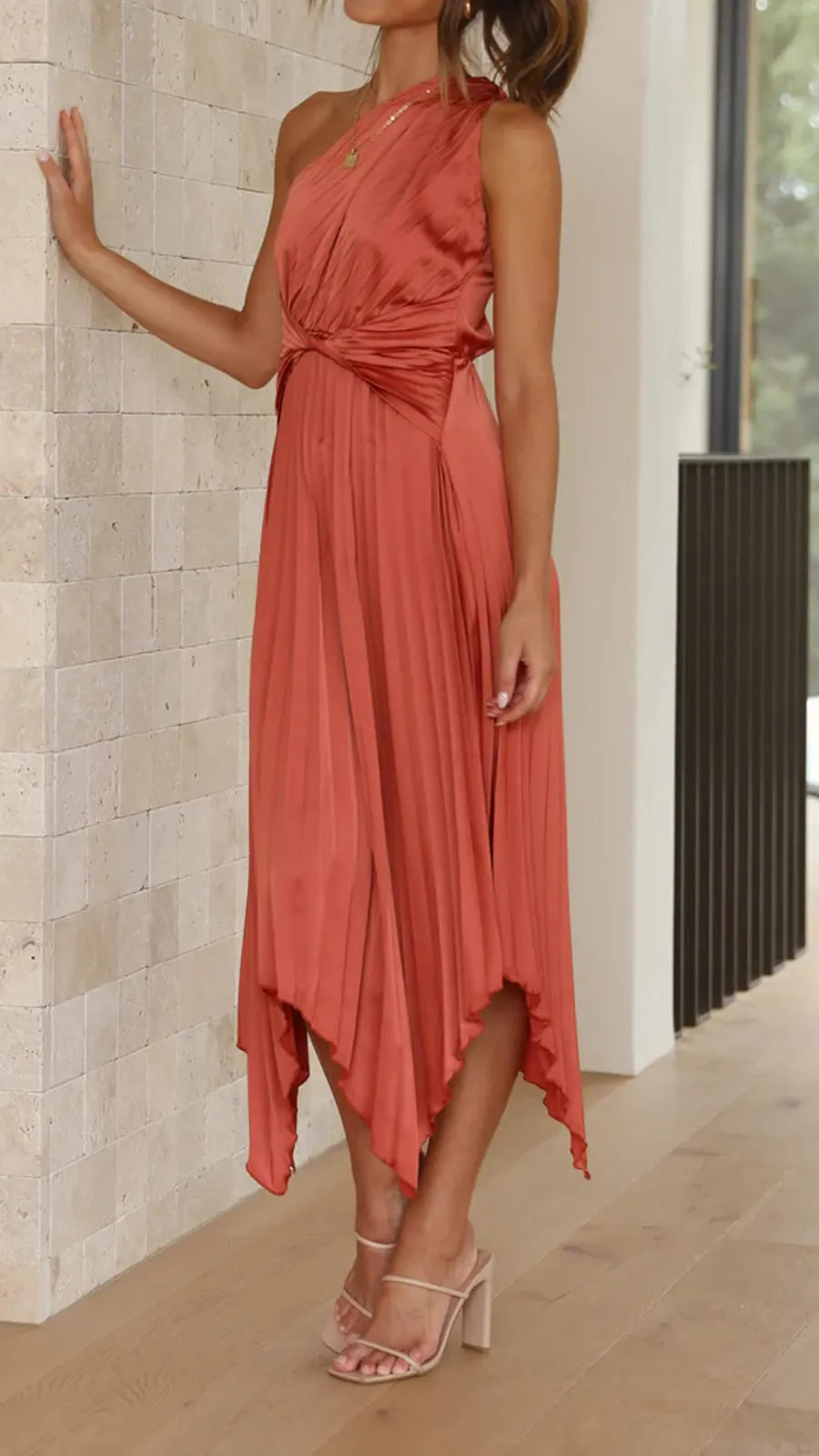 One Shoulder Midi Dress