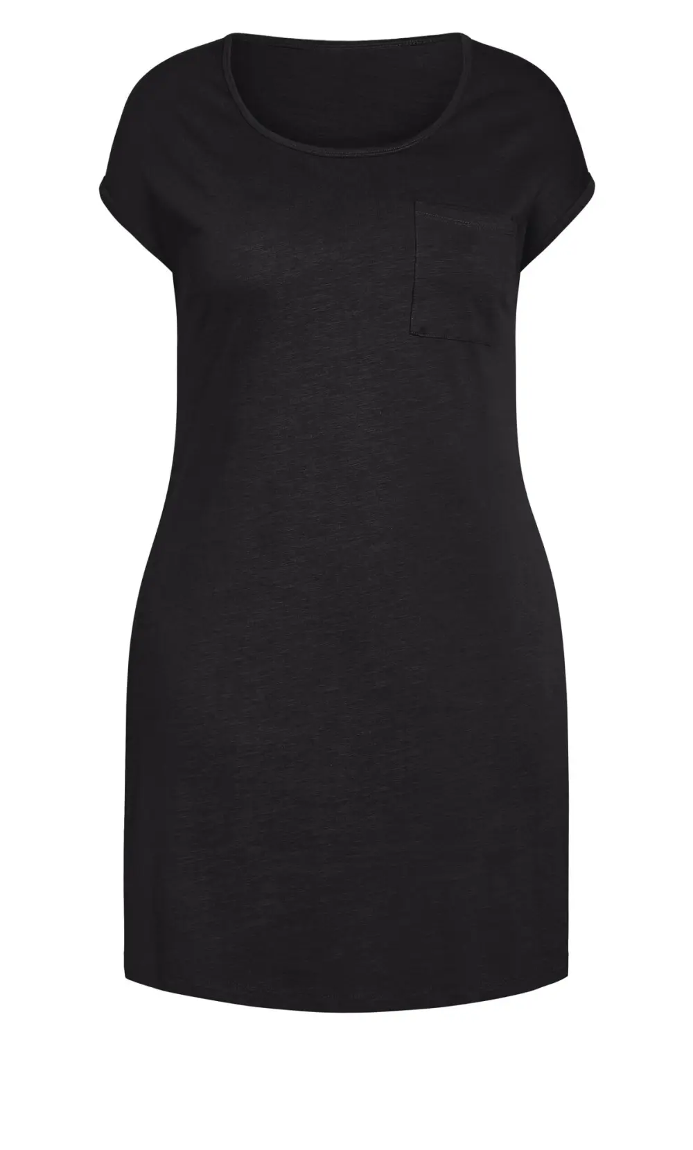 Evans Black Pocket Detail T-Shirt Dress