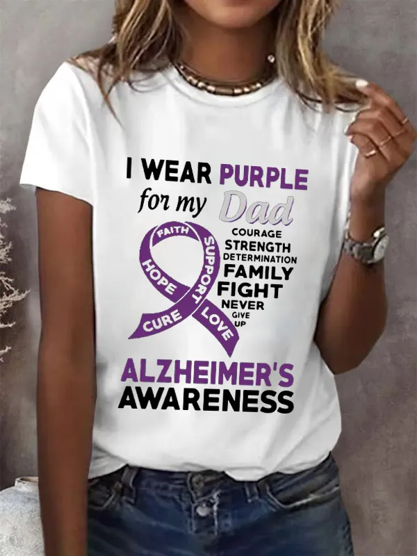 I Wear Purple For My Dad Alzheimer'S Awareness T-Shirt