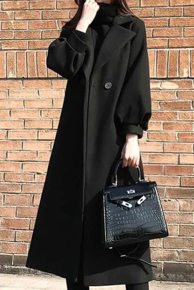 Classic Solid Lapel Coat