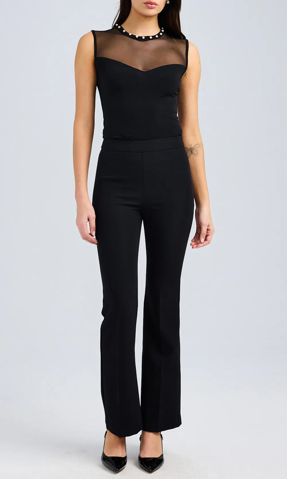 Pearl Mesh Sleeveless Top