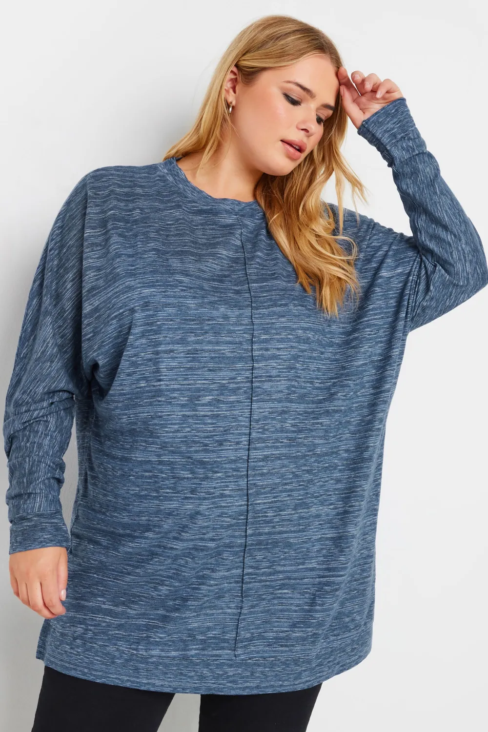 YOURS LUXURY Curve Light Grey Front Seam Detail Jumper