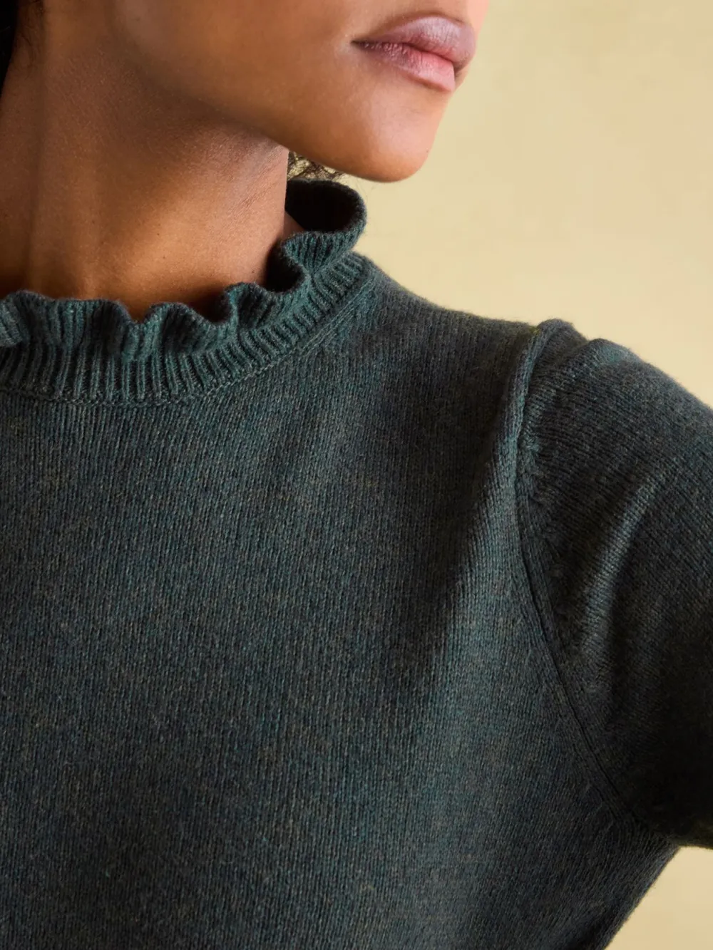 Frill Neck Long Sleeve Jumper