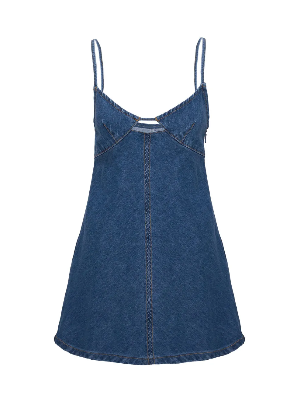 Denim Cut Out Strap Mini Dress
