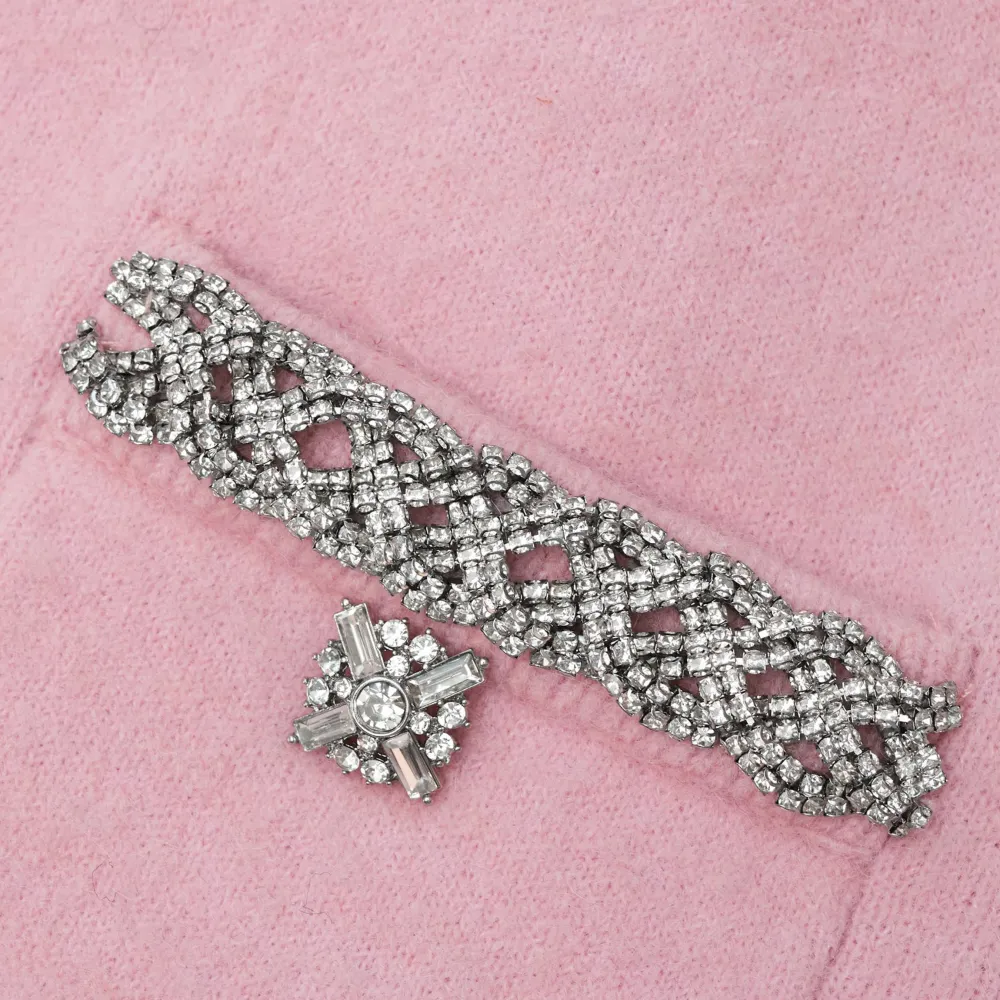 Pink Embellished Knit Midi Skirt