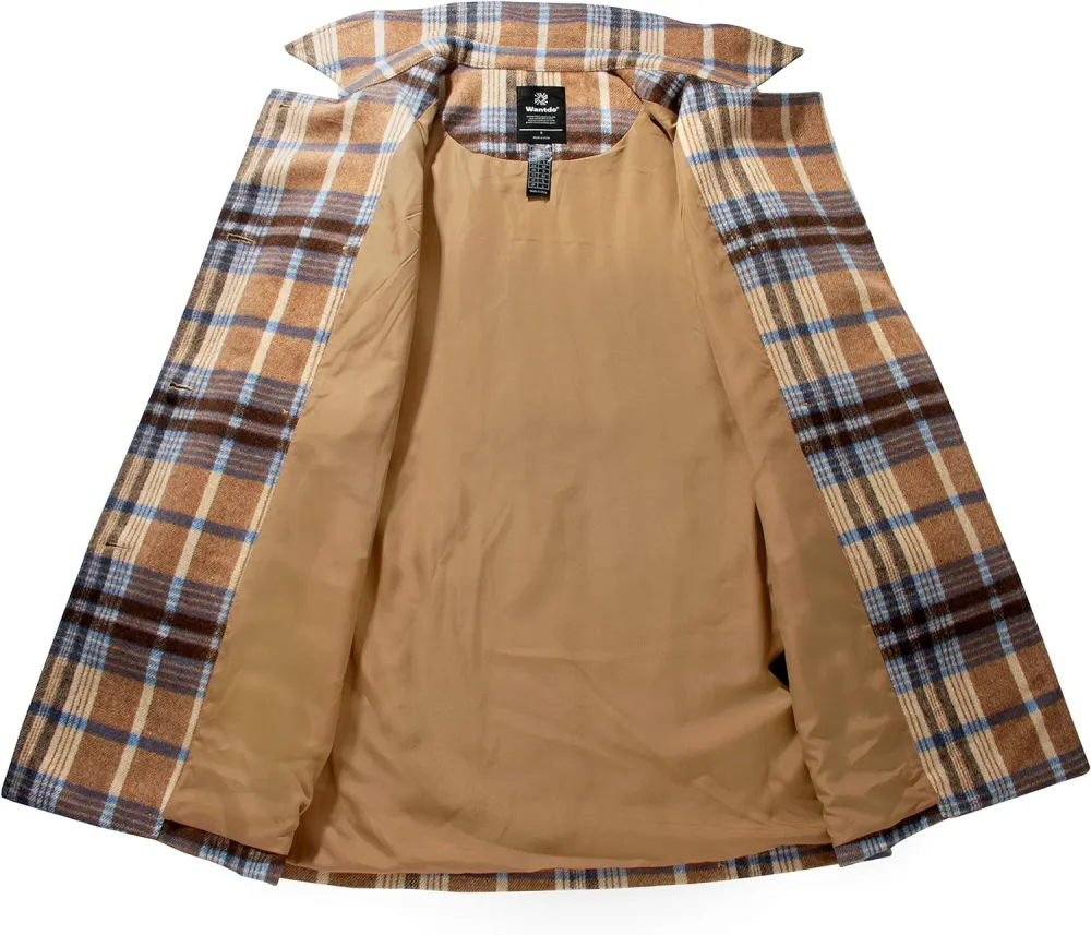 Women's Double Breasted Pea Coat Winter Mid-Long Trench Coat with Belt