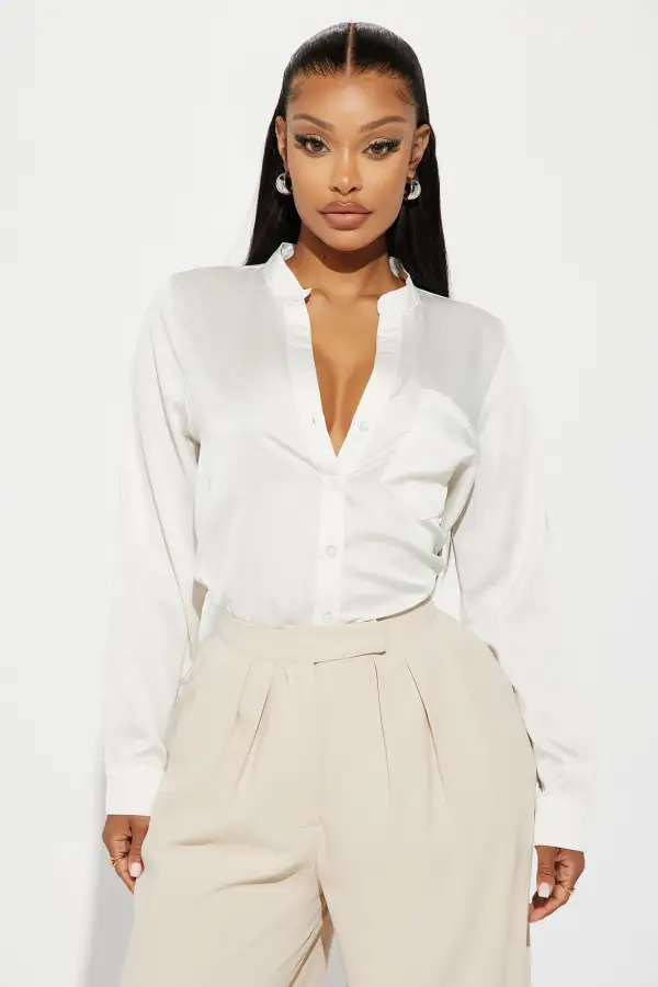 Beth Satin Shirt - Off White