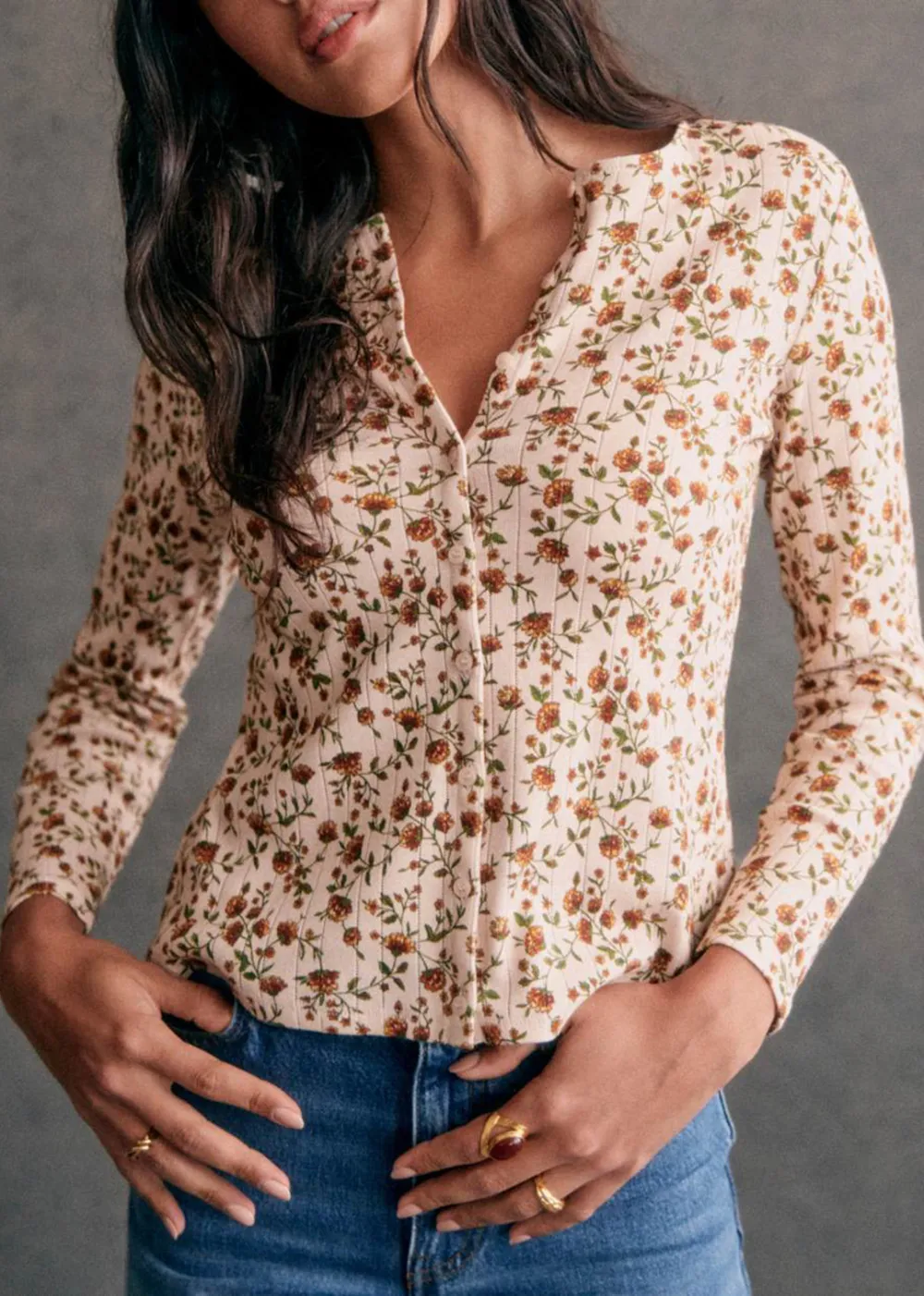 Floral Long Sleeved Cardigan