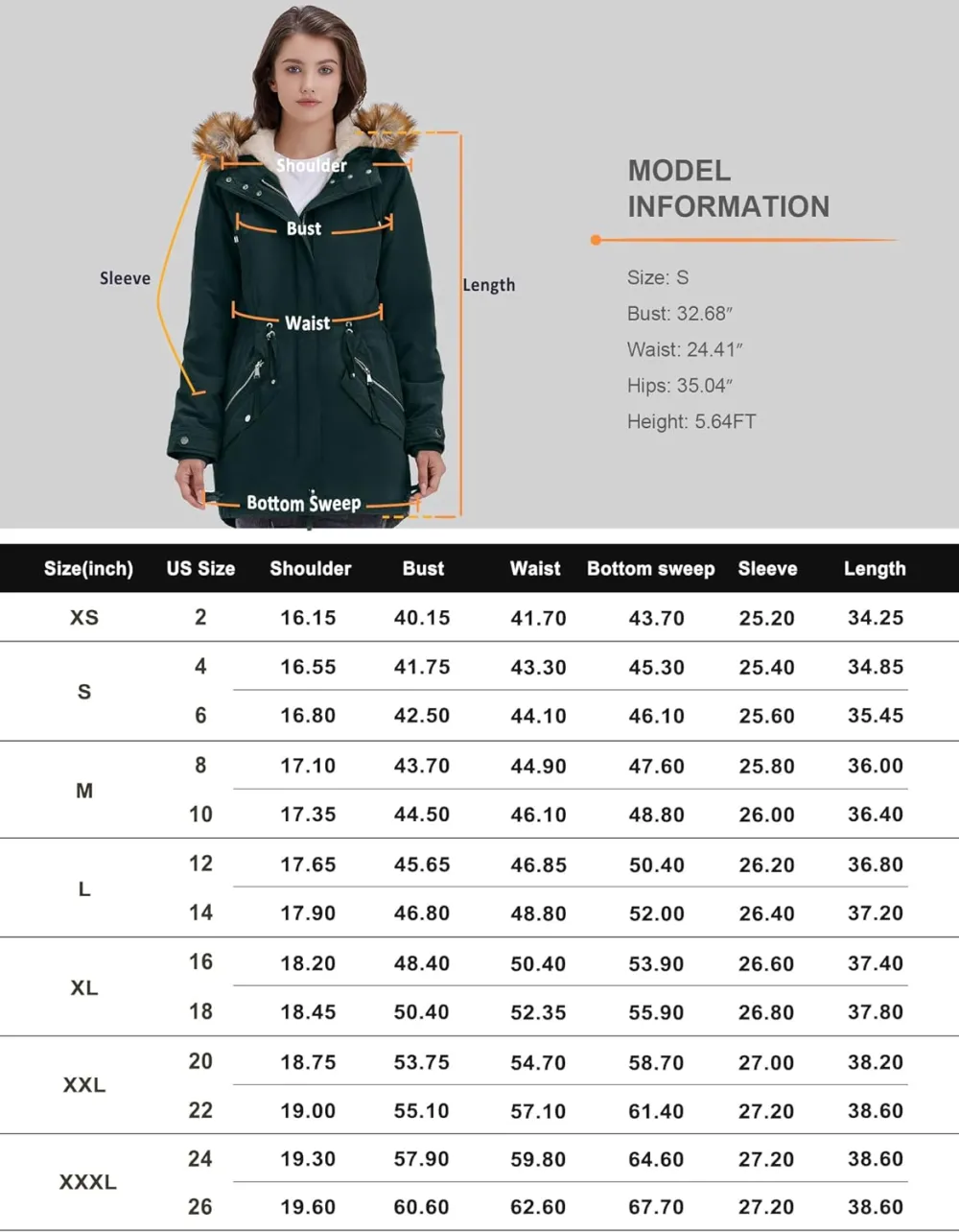 Women's Winter Coats Fleece Lined Parka Jacket Hooded Long Winter Warm Parka Coat with Pockets