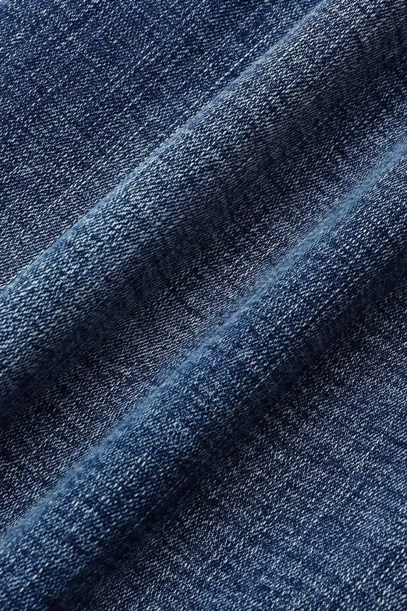 Star & Moon Pattern Button Front Mid Rise Bootcut Jeans