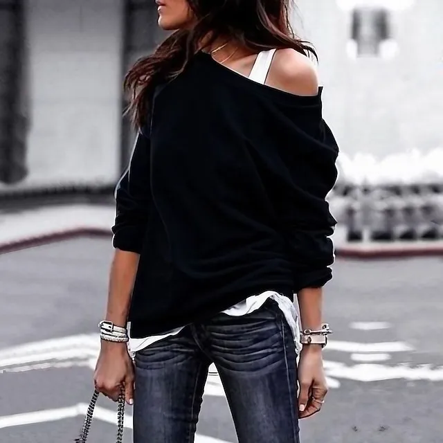 autumn fashion round neck long sleeve women's top sweater