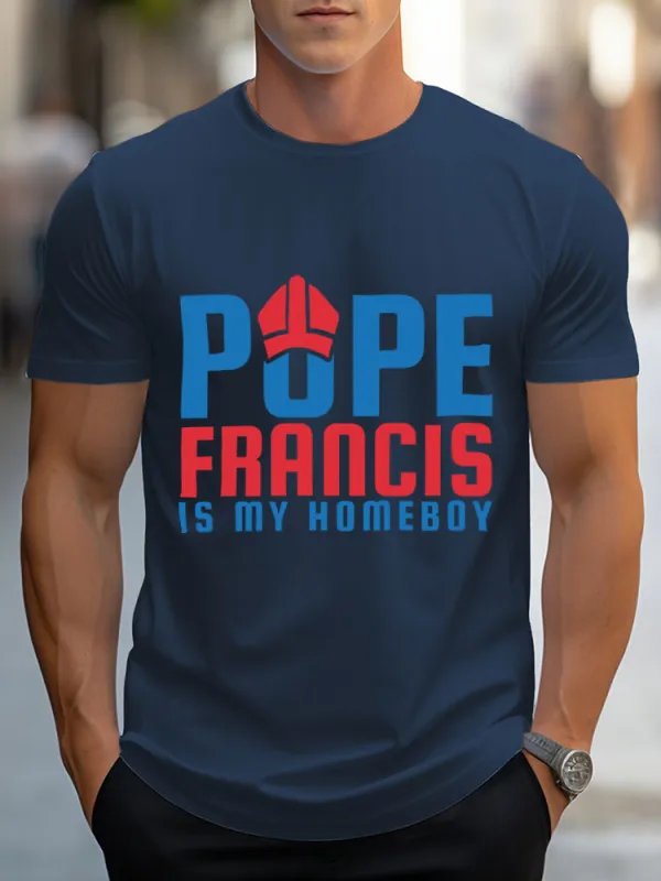 Men's Thank You Father 1936-2025 Print Short Sleeve Round Neck Cotton T-Shirt