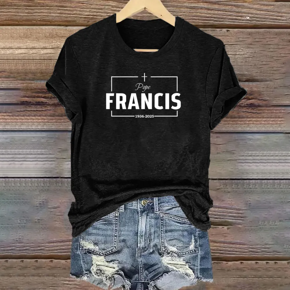 Women's 1936-2025 Print Short Sleeve Round Neck Cotton T-Shirt