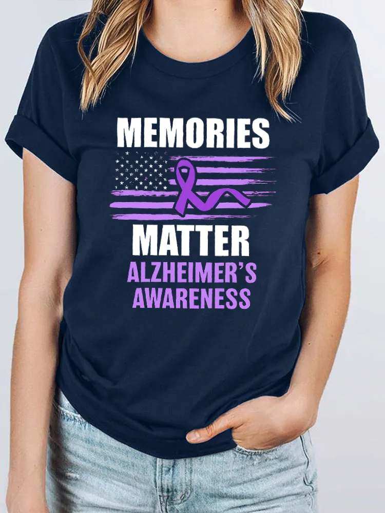 I Wear Purple For Alzheimer's Awareness Women's T Shirt