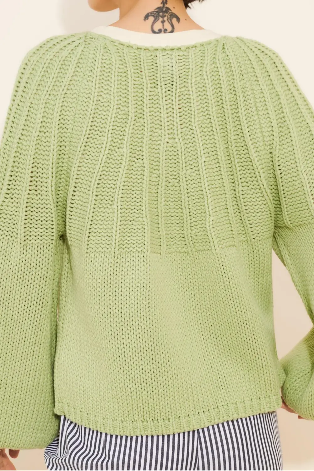 Balloon Sleeve Textured Cardigan