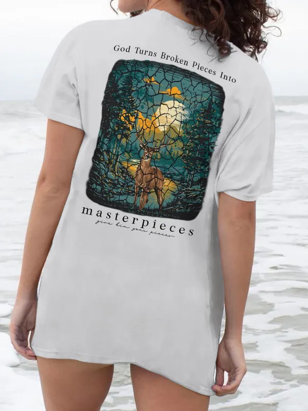 Beach Sunset Back Printed Tee