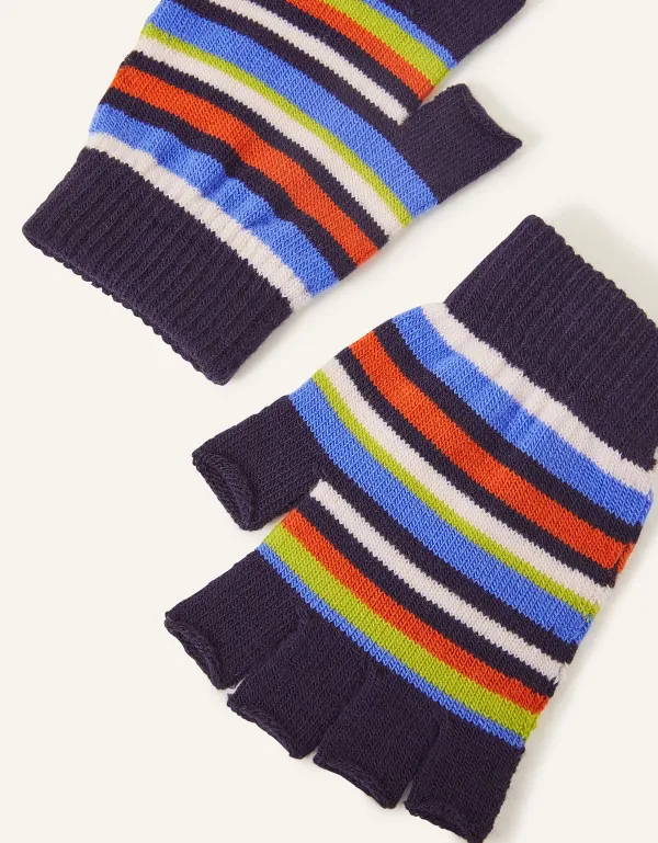 Stripe Fingerless Gloves