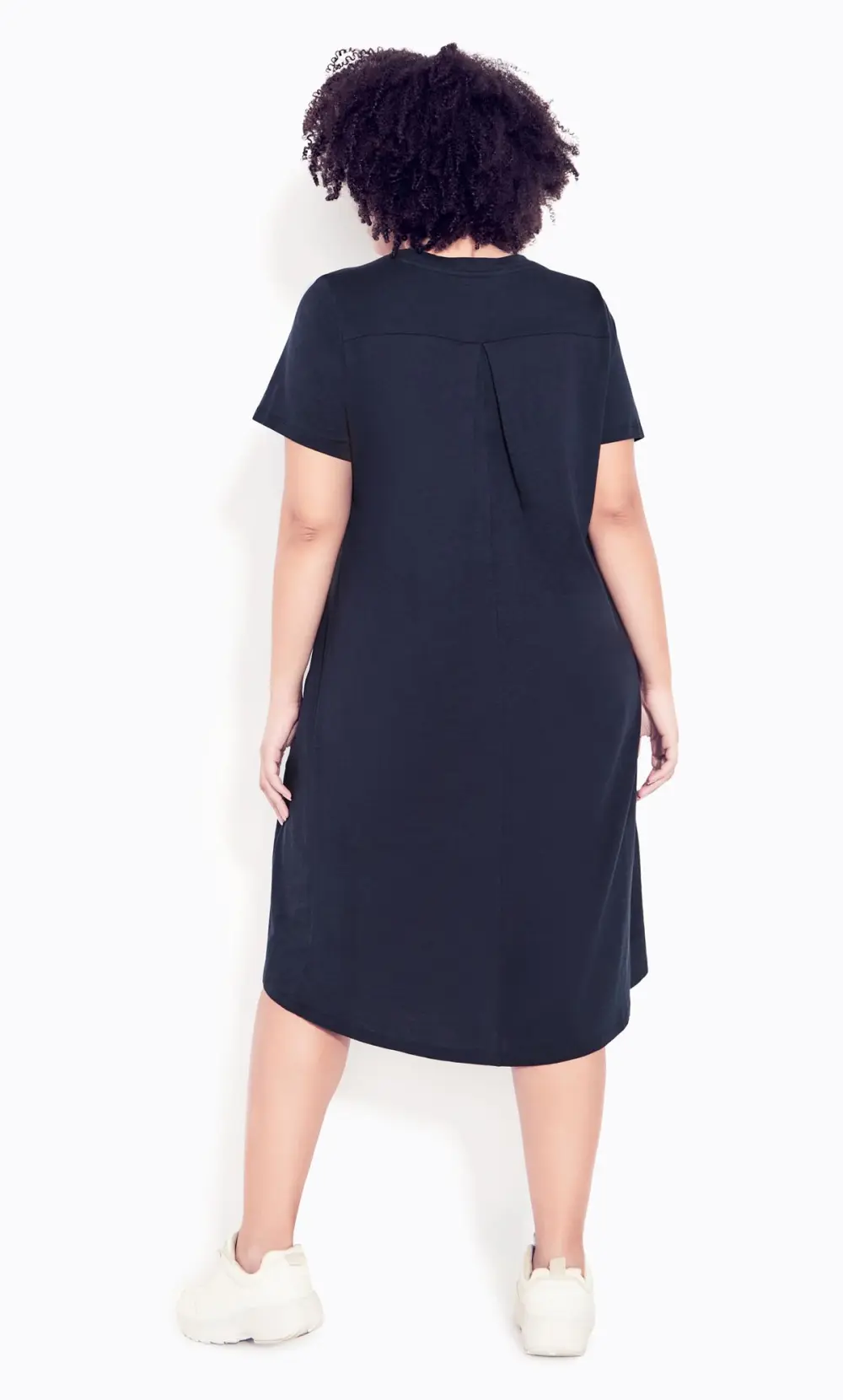 Evans Navy Blue Dipped Hem T-Shirt Dress