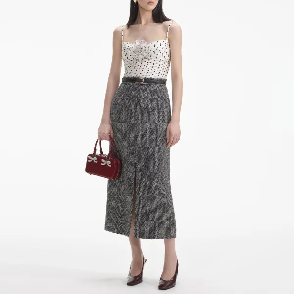 Cream Polka Dot Satin Top