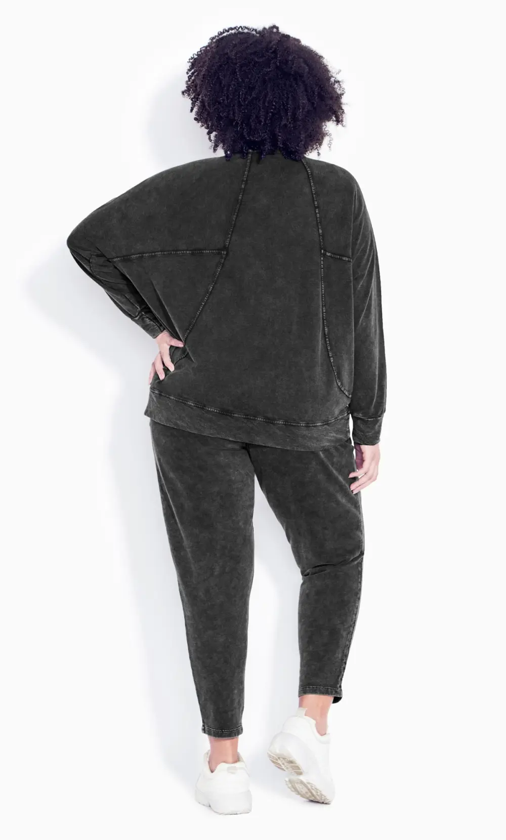 Evans Black Acid Wash Zip Up Sweatshirt