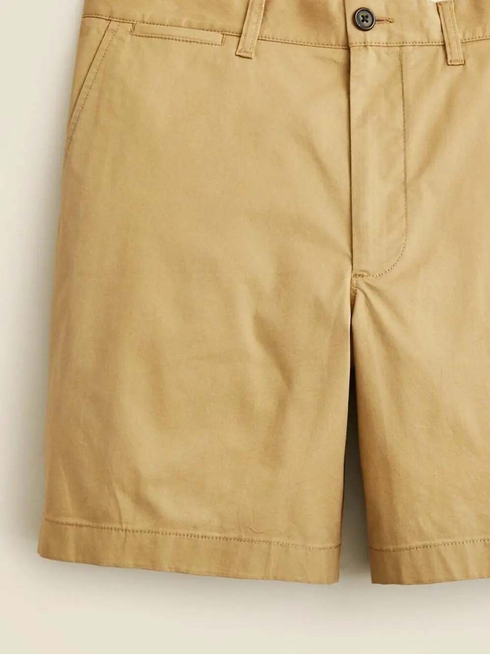 Khaki Cotton Blend Shorts