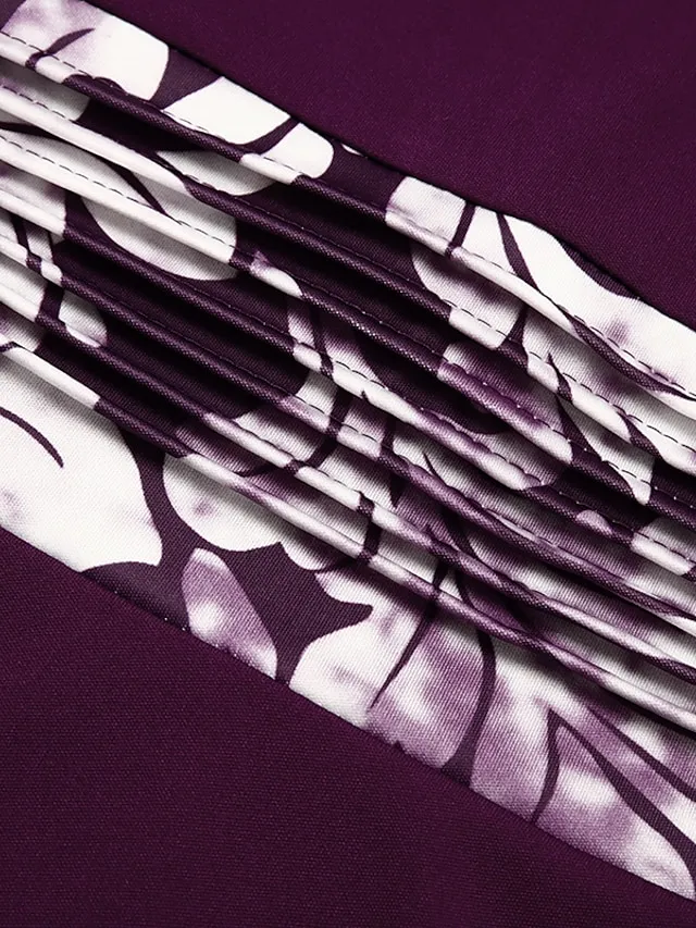 Women‘s Plus Size Curve Dress Set Print Crew Neck Long Sleeve Spring Fall Elegant Maxi long Dress Formal Party Dress