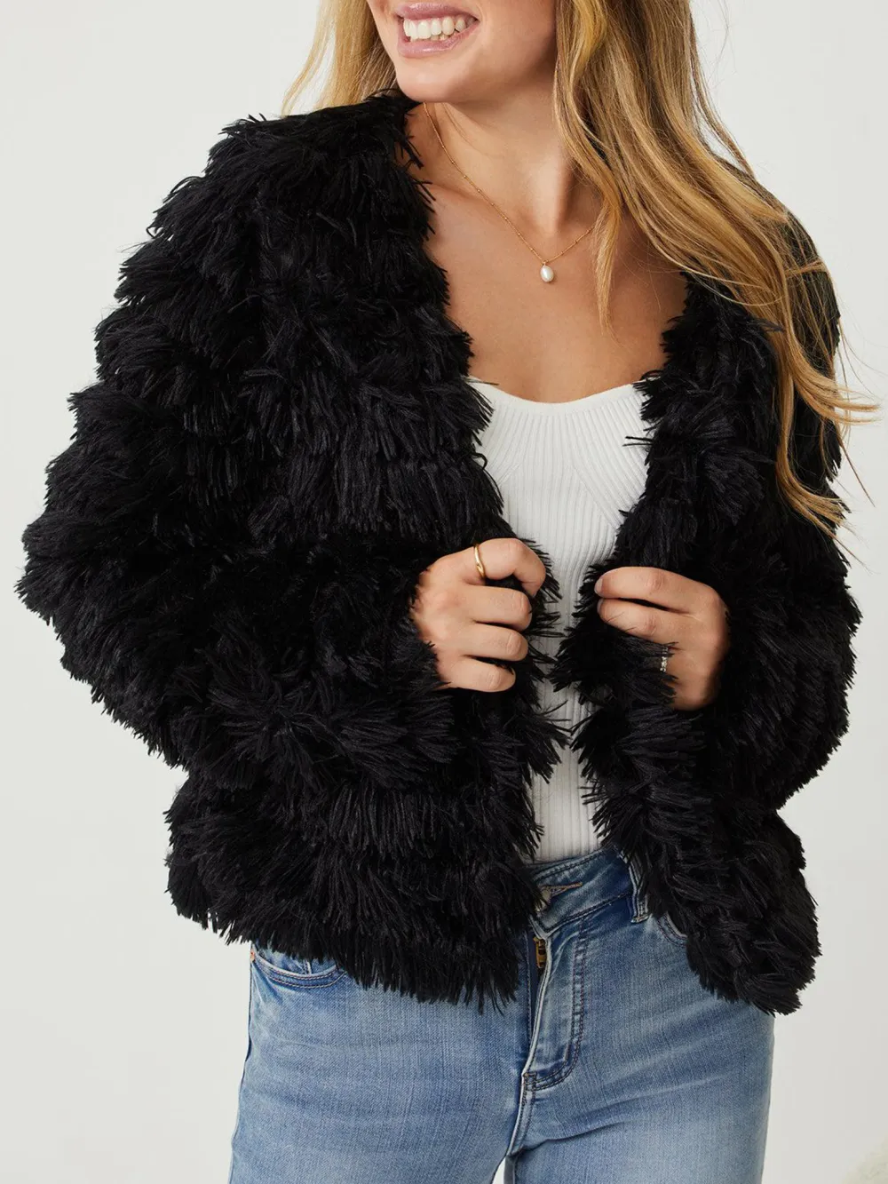 Black Daily Long sleeves Jacket