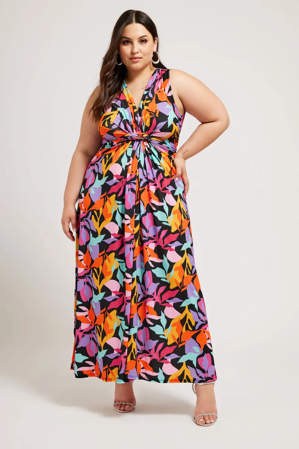YOURS LONDON Curve Black Abstract Print Maxi Dress
