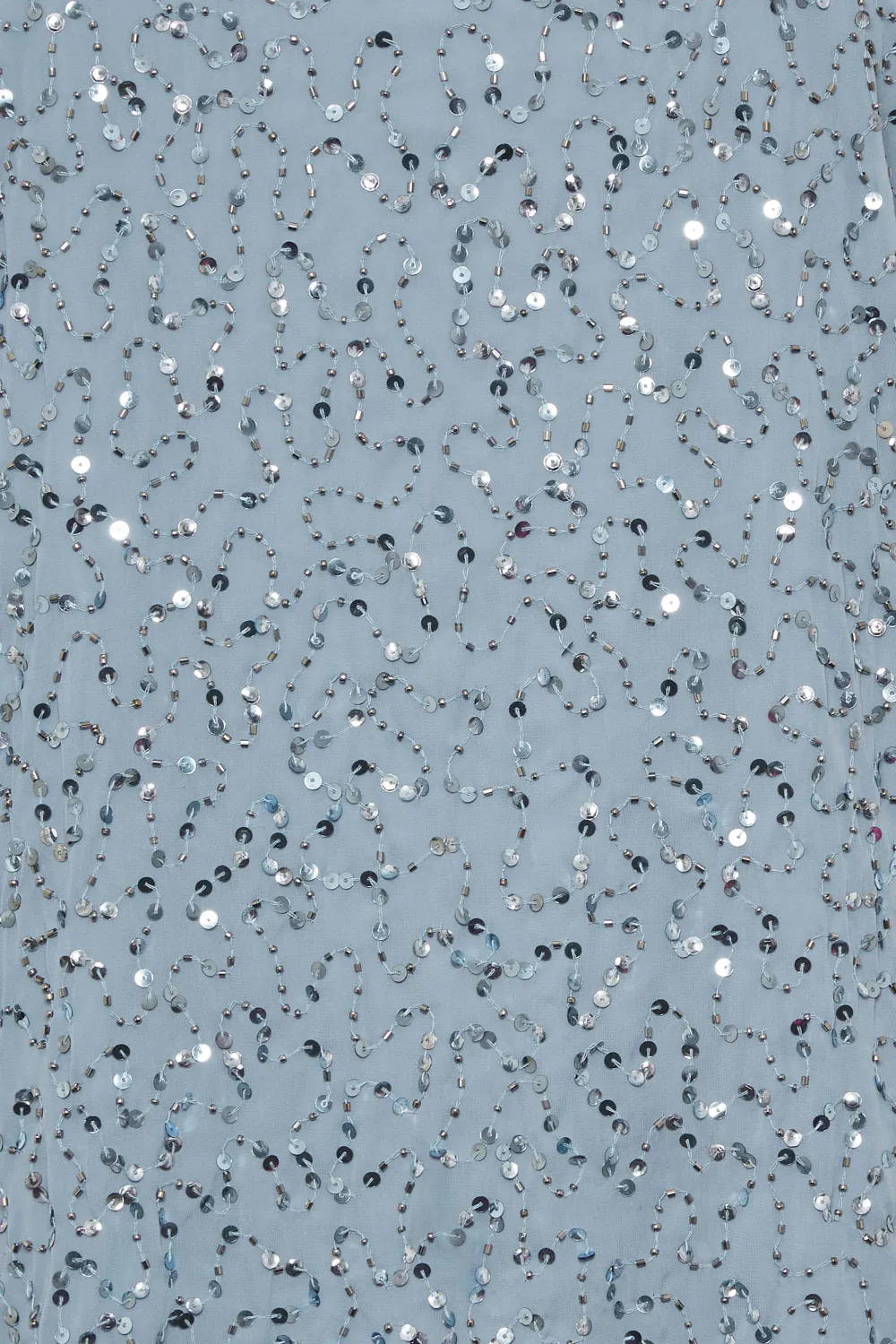 LUXE Curve Light Blue Sequin Hand Embellished Cape Dress