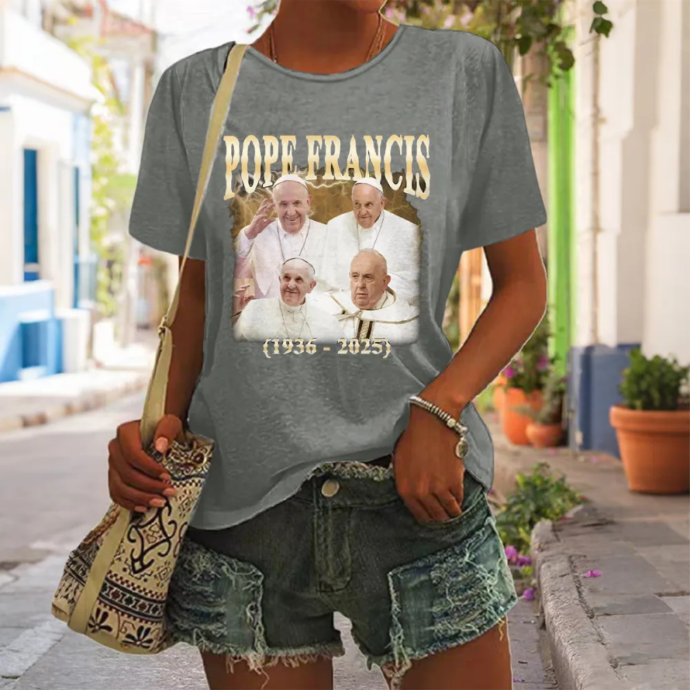 Women's Rip 1936-2025 Print Short Sleeve Round Neck Cotton T-Shirt