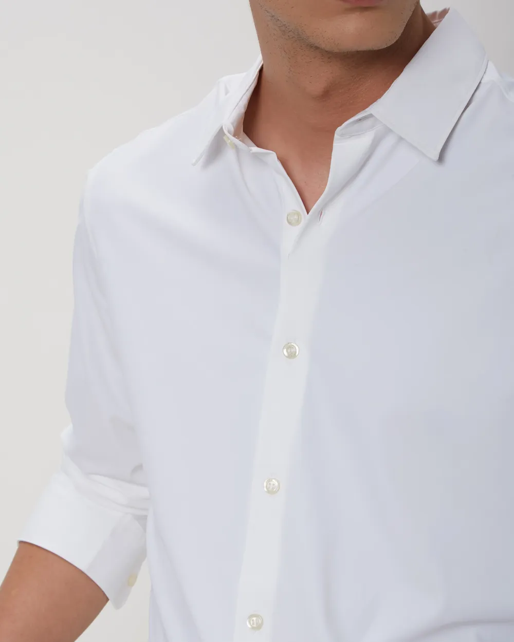 Simple And Comfortable Slim-Fit Breathable White Shirt