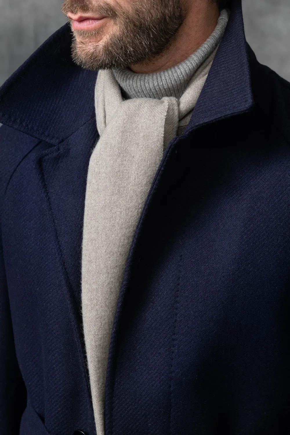 Blue Raglan Coat In  Wool