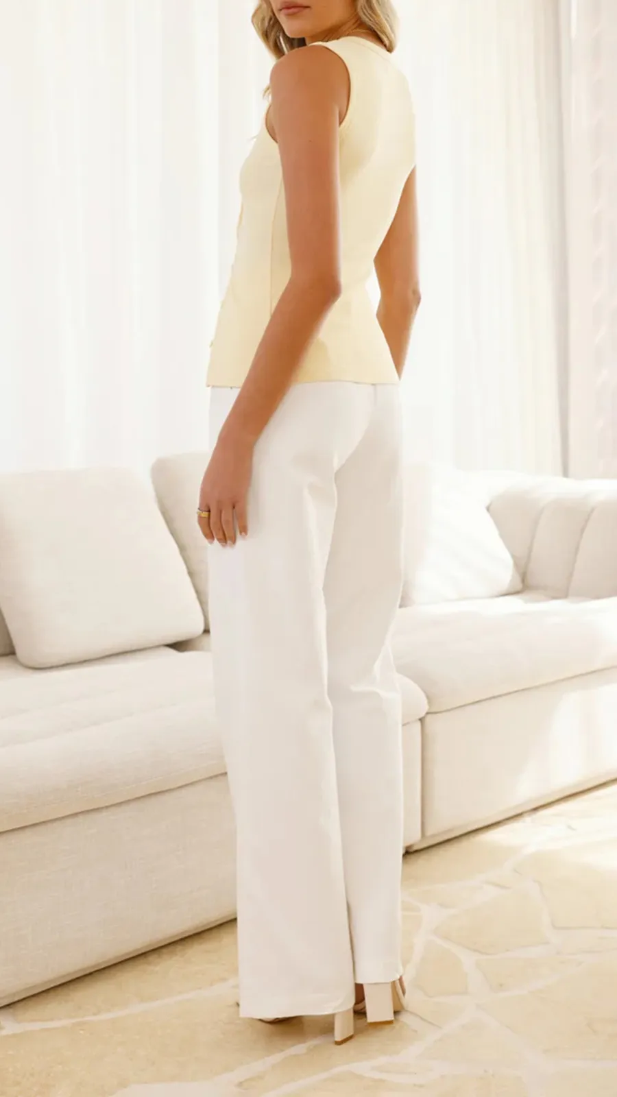 Sleeveless Top With Side Buttons