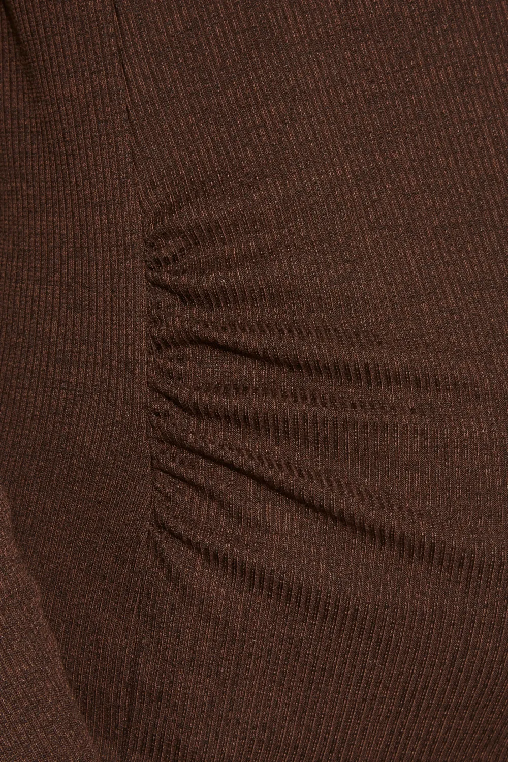 LTS Tall Maternity Brown Ribbed Polo Midi Dress