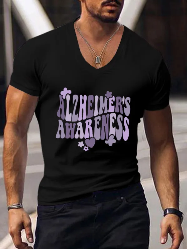Men's T-Shirt  I Wear Purple For Someone Alzheimer's Awareness