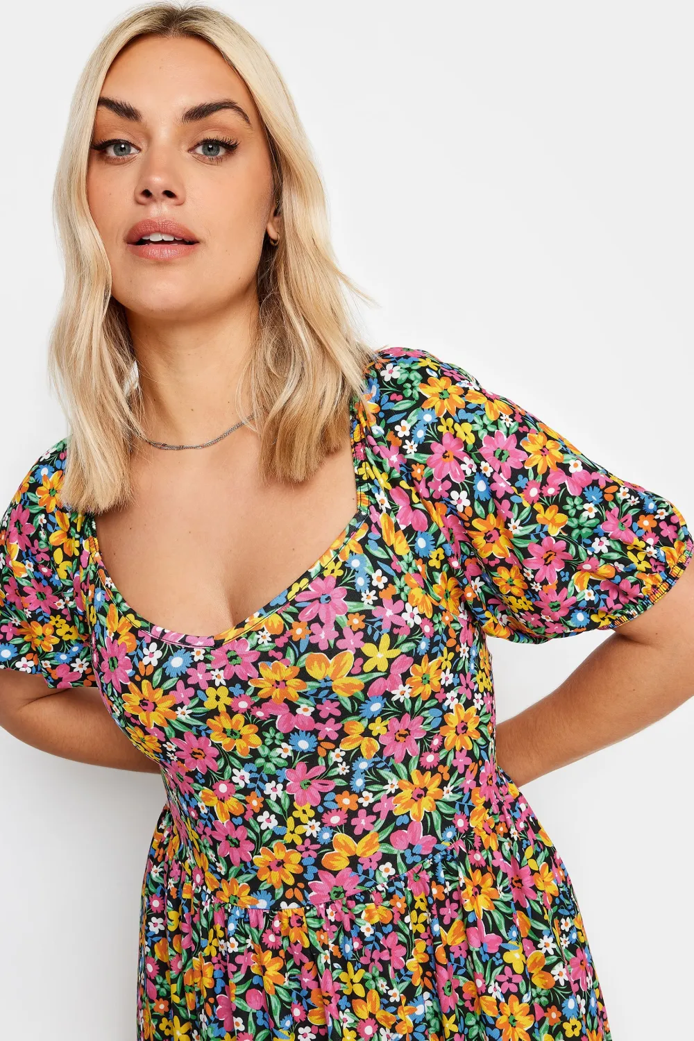 YOURS Curve Yellow Floral Midaxi Dress