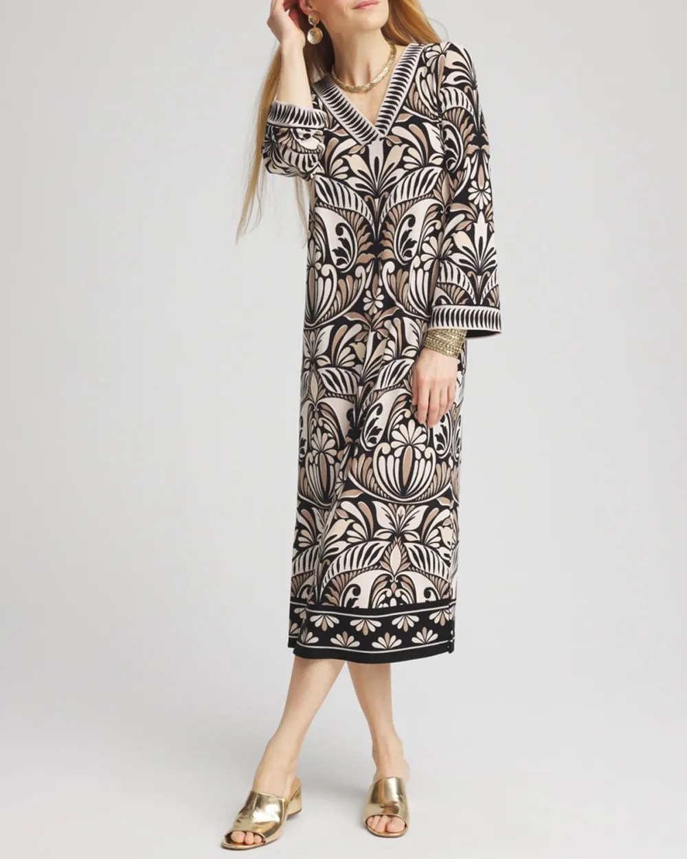 Bell-Sleeved Midi Dress