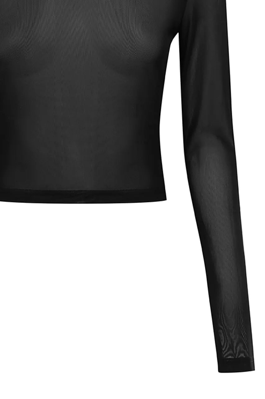 Black Sexy Long Sleeve Bottoming Top
