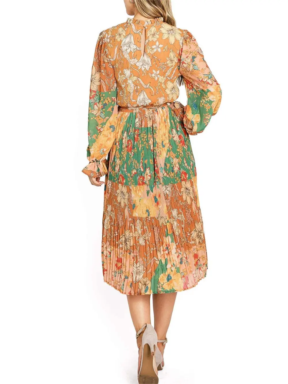 Floral Long Sleeve Midi Dress