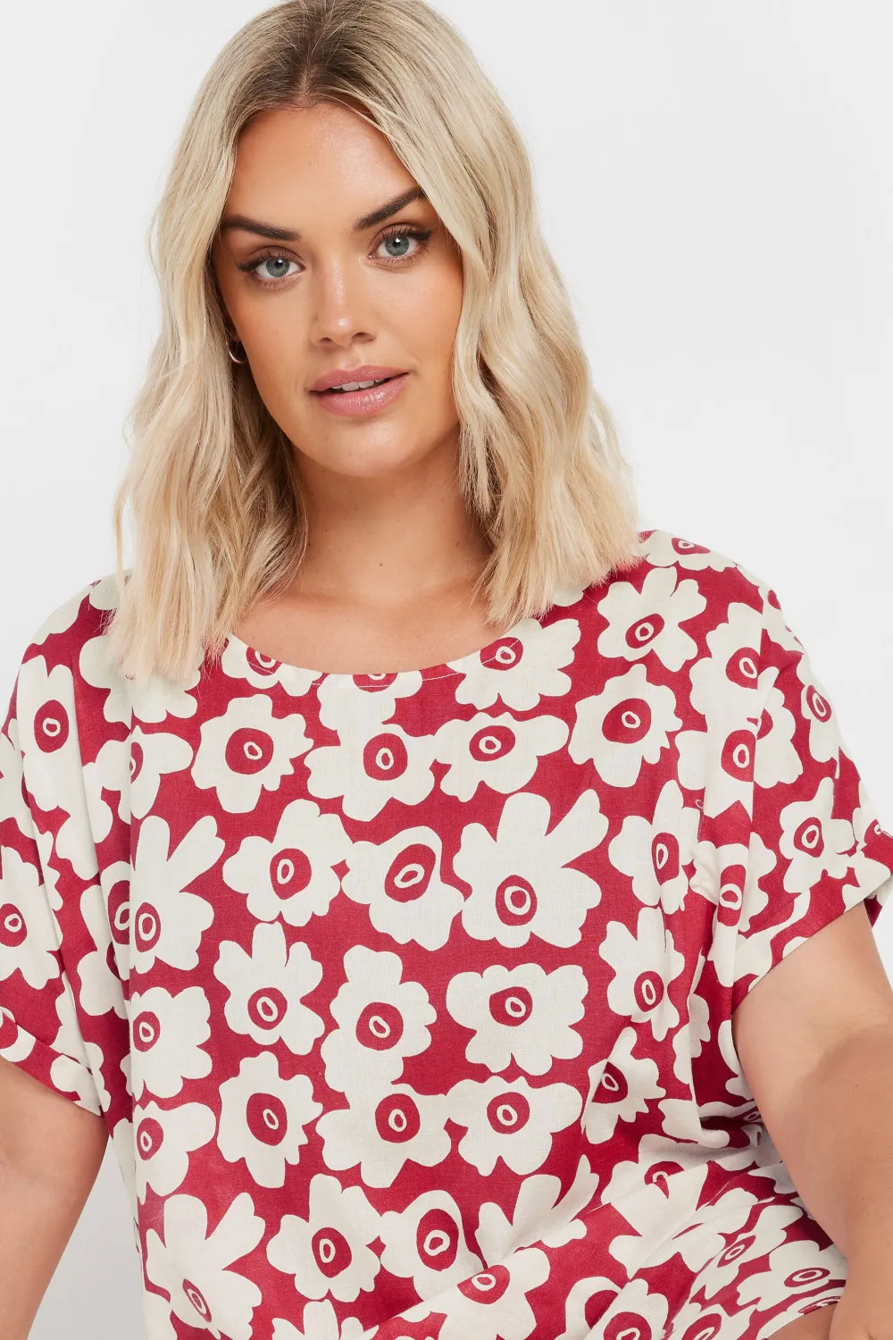 YOURS Curve Red Floral Print Tunic Dress