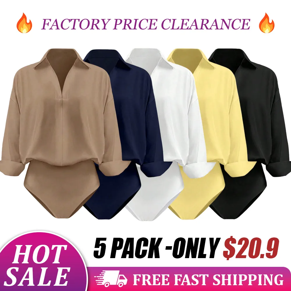 Women's Collared Long Sleeve Bodysuit