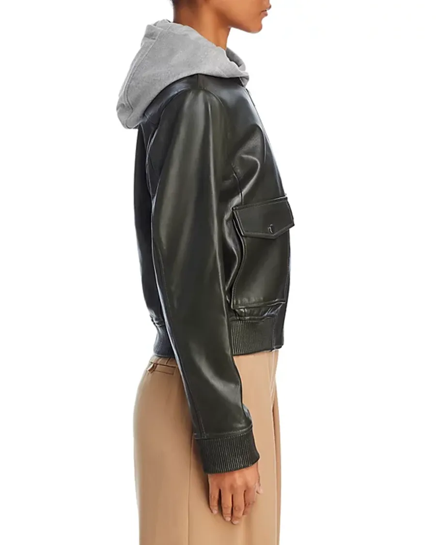 Casual Style Leather Bomber Jacket