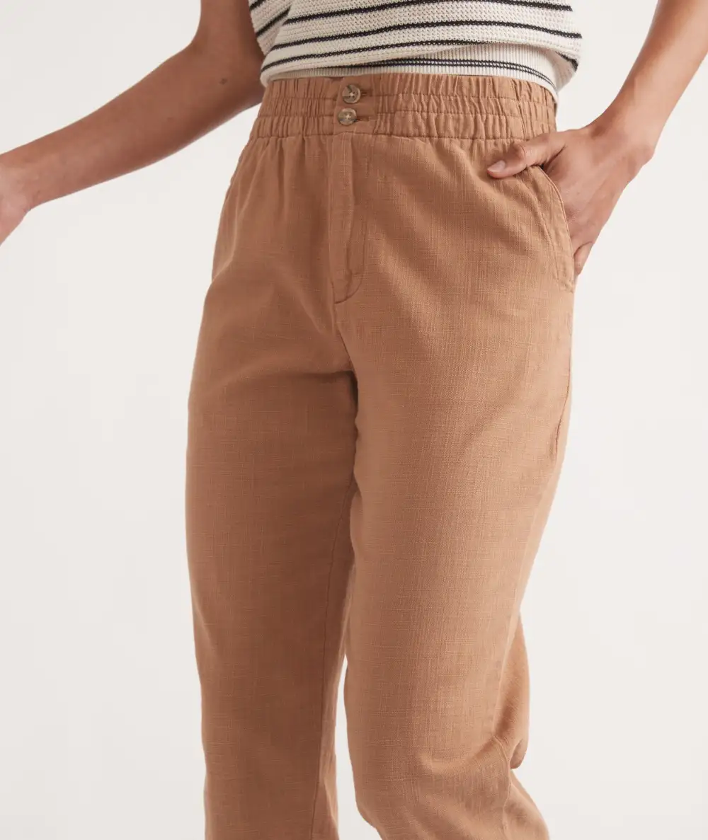 Desert Color Cropped Trousers