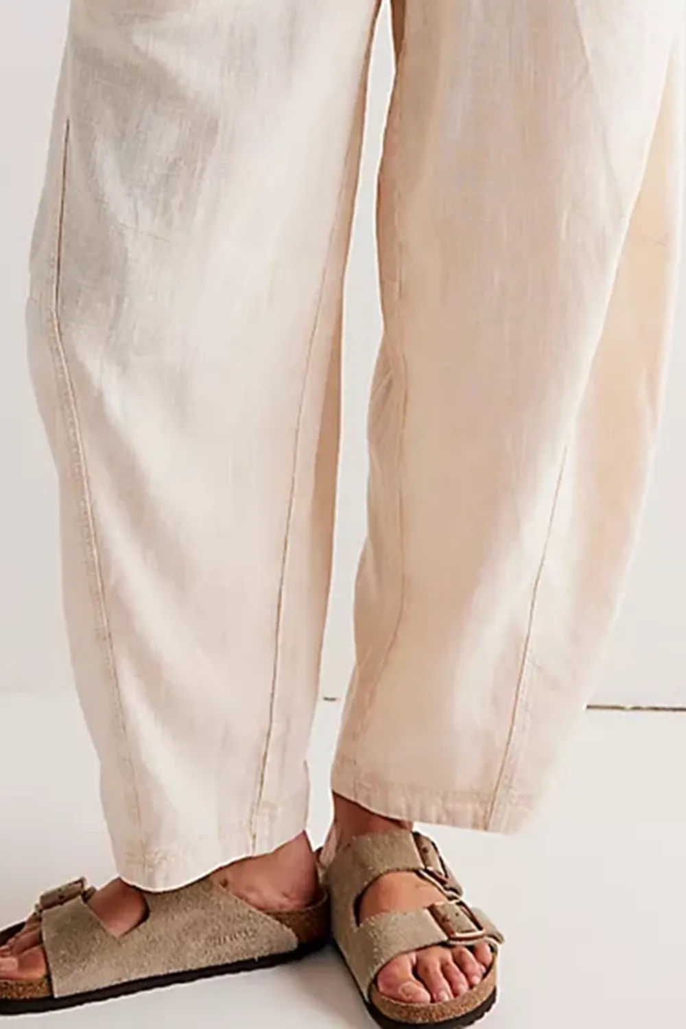 Washed Pull-On Barrel Pants