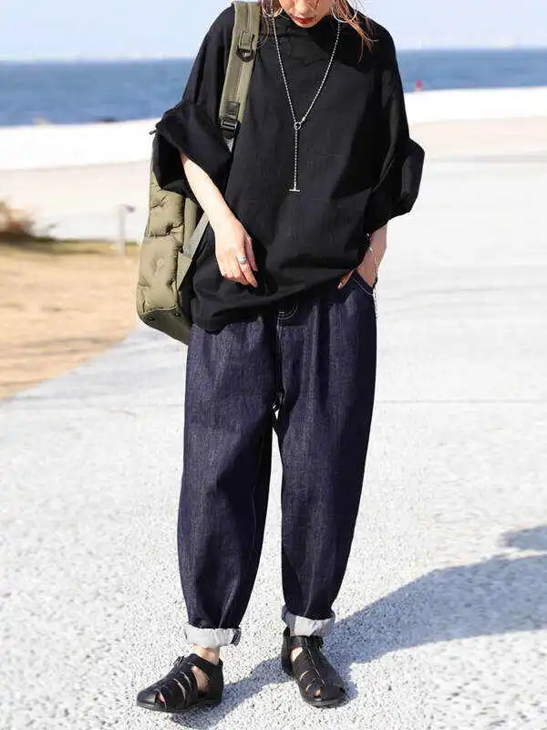 Original Solid Color Casual Flared Sleeve Loose T-Shirts