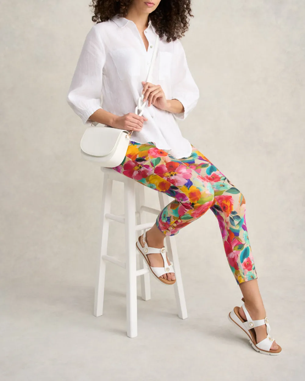 Floral Print Ankle Length Pants