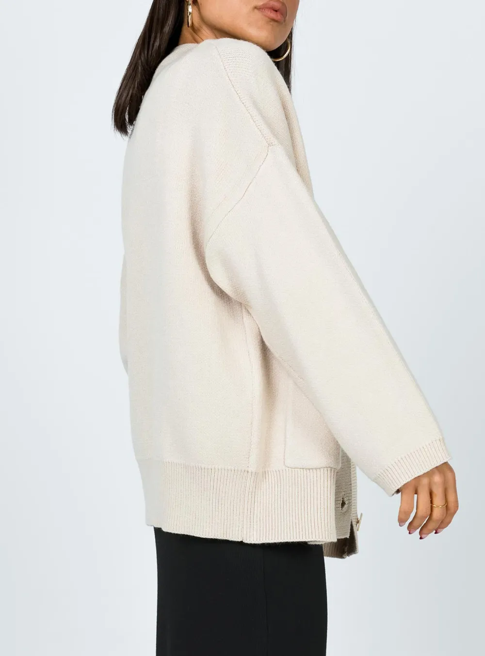 Drop shoulder Cardigan Cream