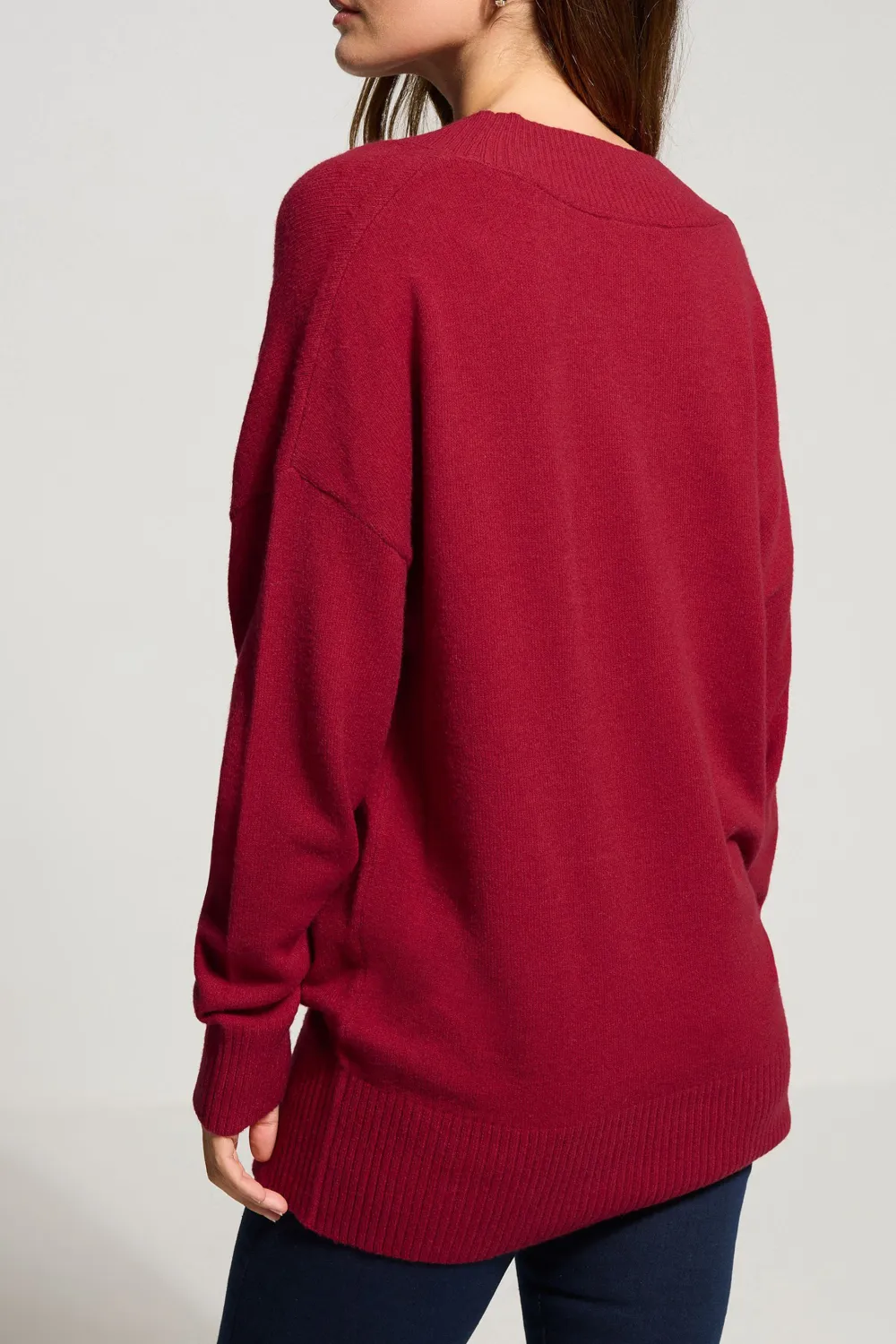 Ribbed V-Neck Sweater