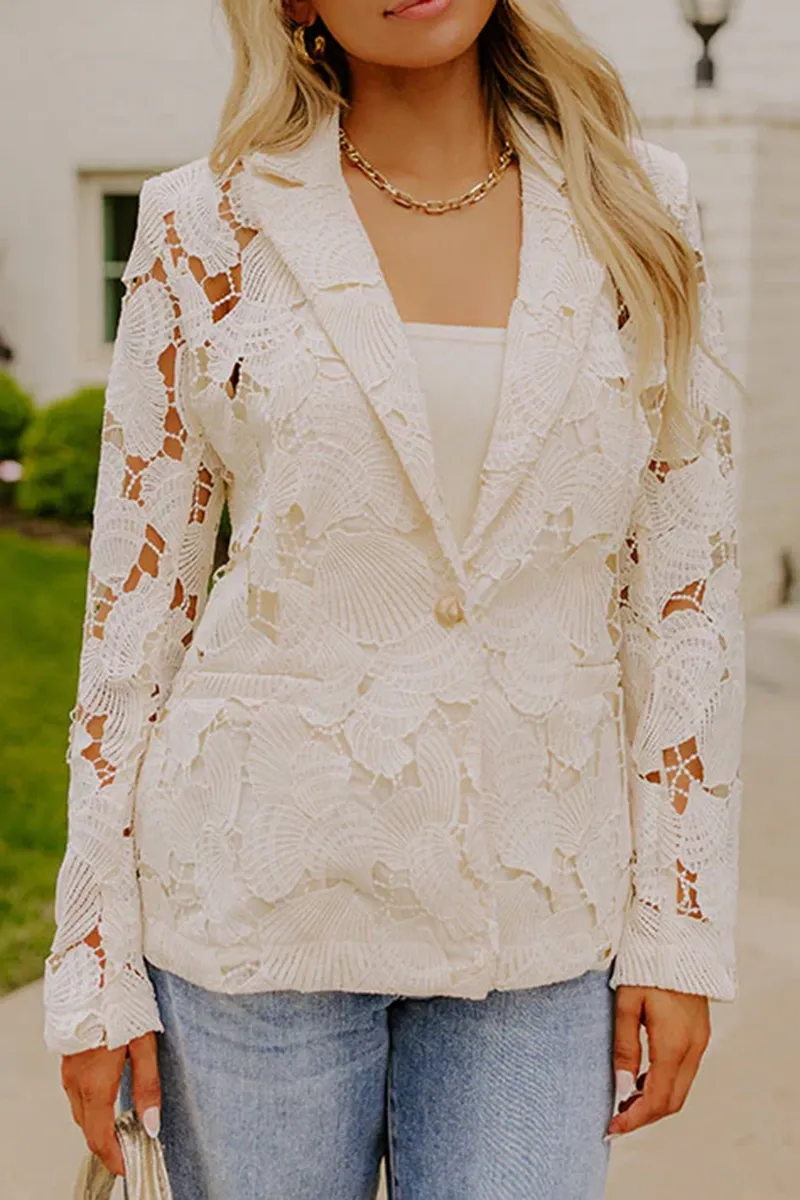 Elegant Design Hollowed-Out Women's Jacket