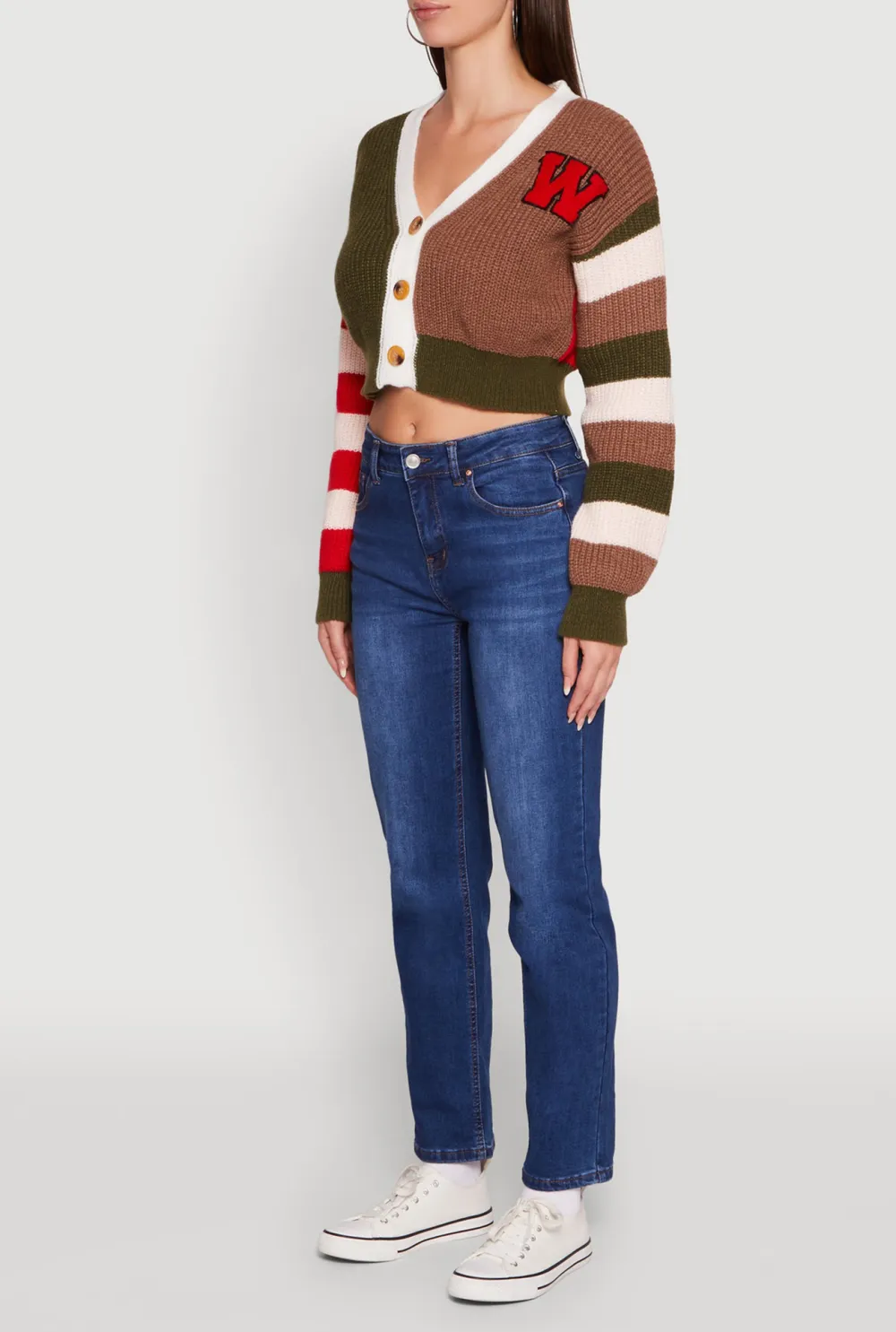 Striped Contrasting Cardigan